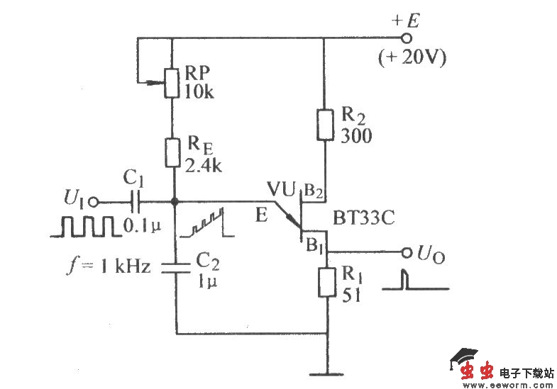 单结晶体管自激多谐振荡分频电路