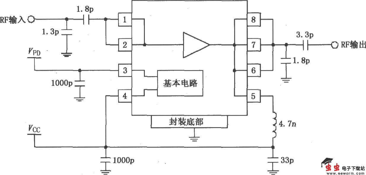 由RF2126构成的2450MHz末级大功率线性放大器电路