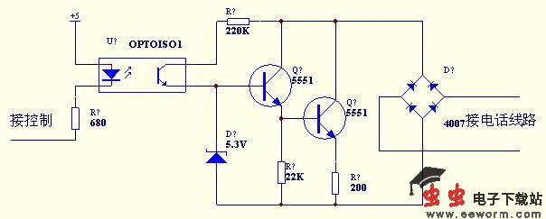 电话模拟摘机电路