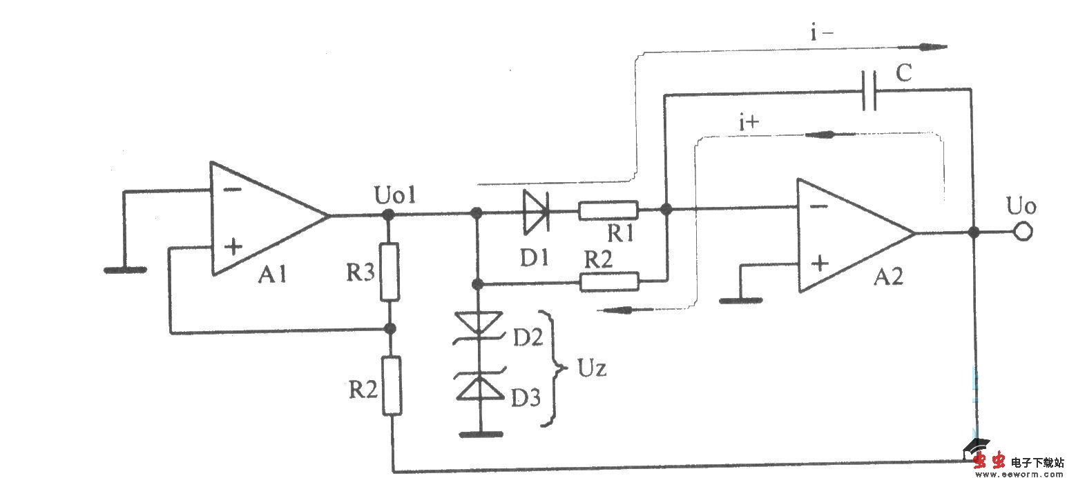 积分电路和比较器组成的锯齿波振荡器