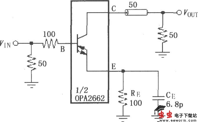 由OPA2662构成的数字440MBit／s发送系统的驱动放大电路