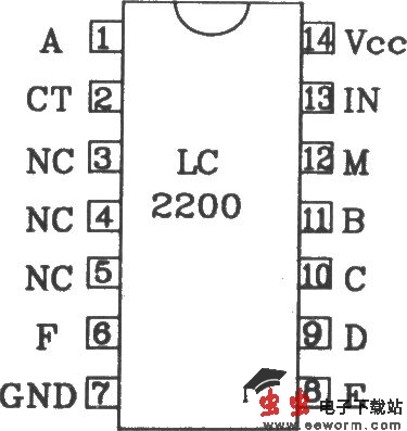 LC2200构成收录机音量遥控控制电路图