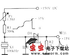 100kHz晶体二极管弛张振荡器