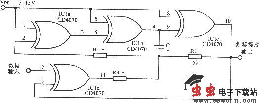 异或门控制振荡器的频率
