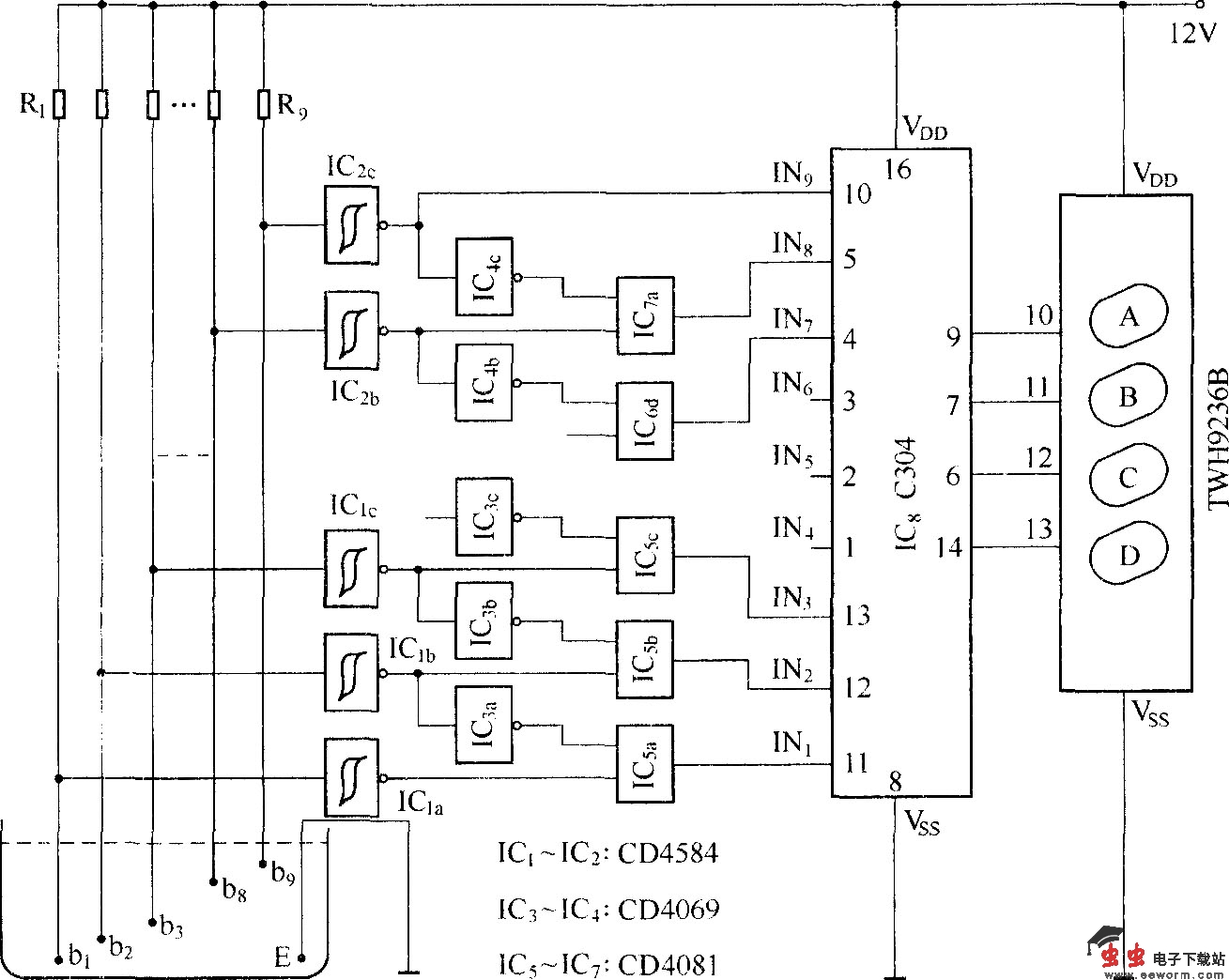 水位检测遥测电路