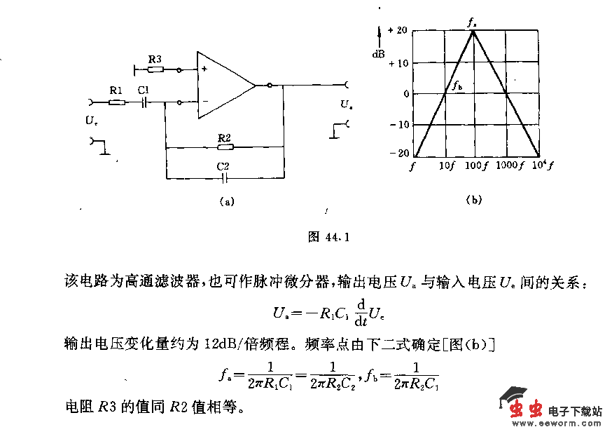 高通滤波器(微分器)电路