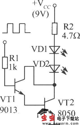 两只红外发光二极管的驱动电路