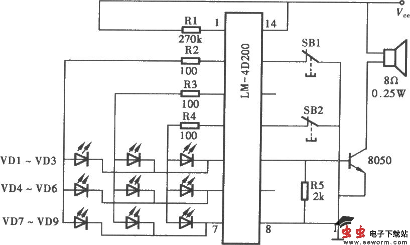 9时段l20秒倒计时音乐提醒器1电路