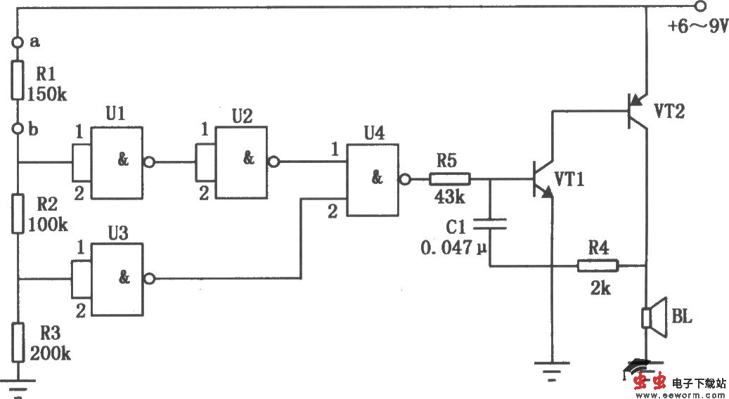 物品防盗报警器(CD4011)