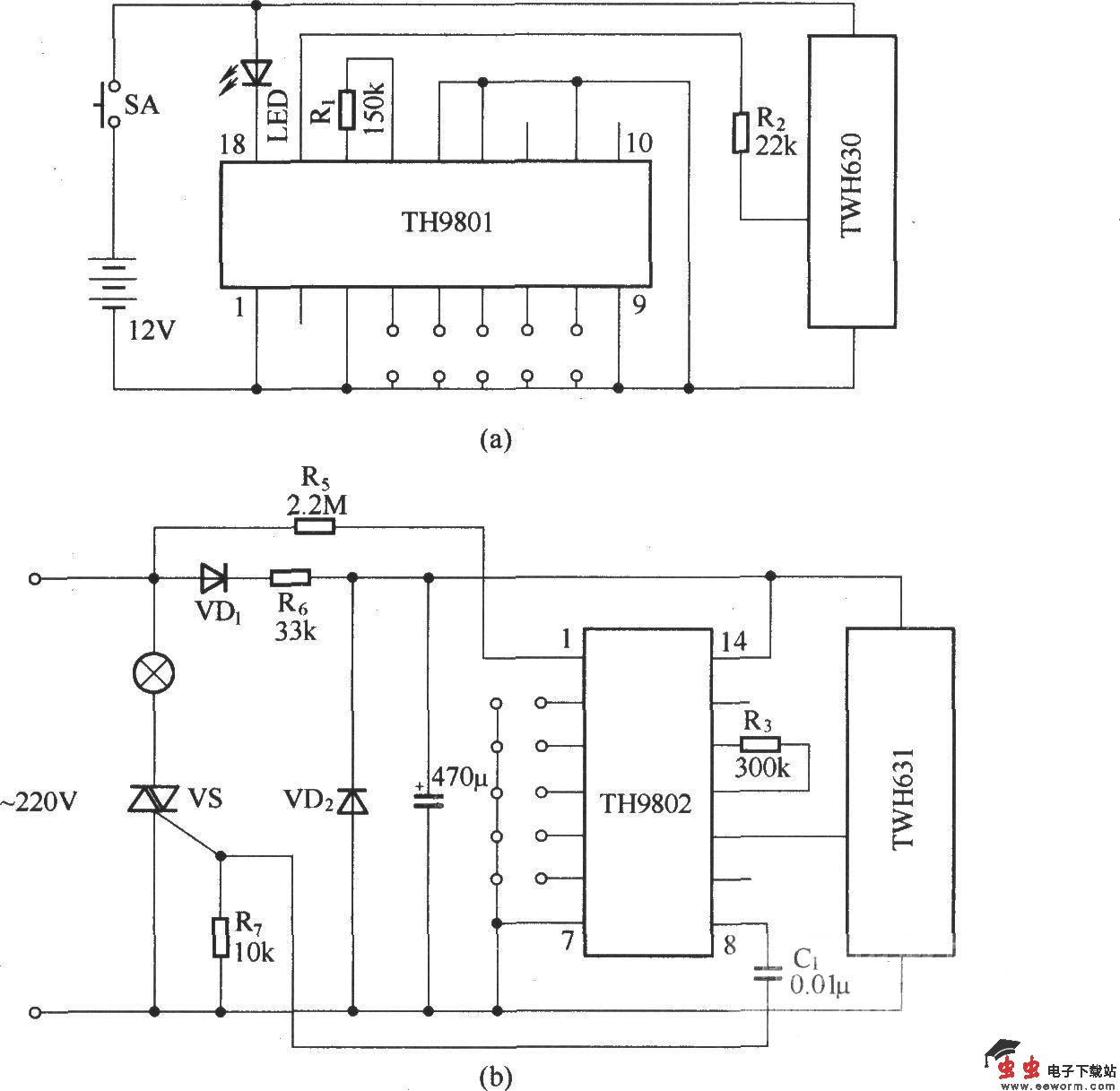 数字编码无线遥控调光电路