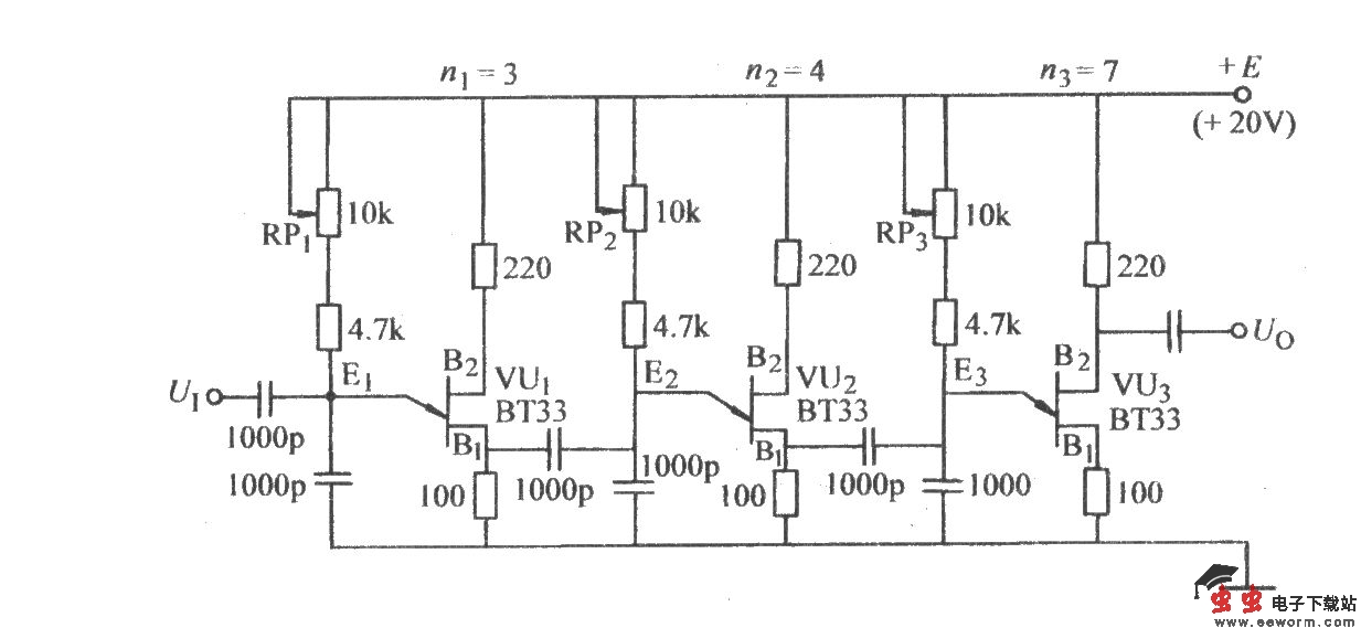 单结晶体管三级分频电路