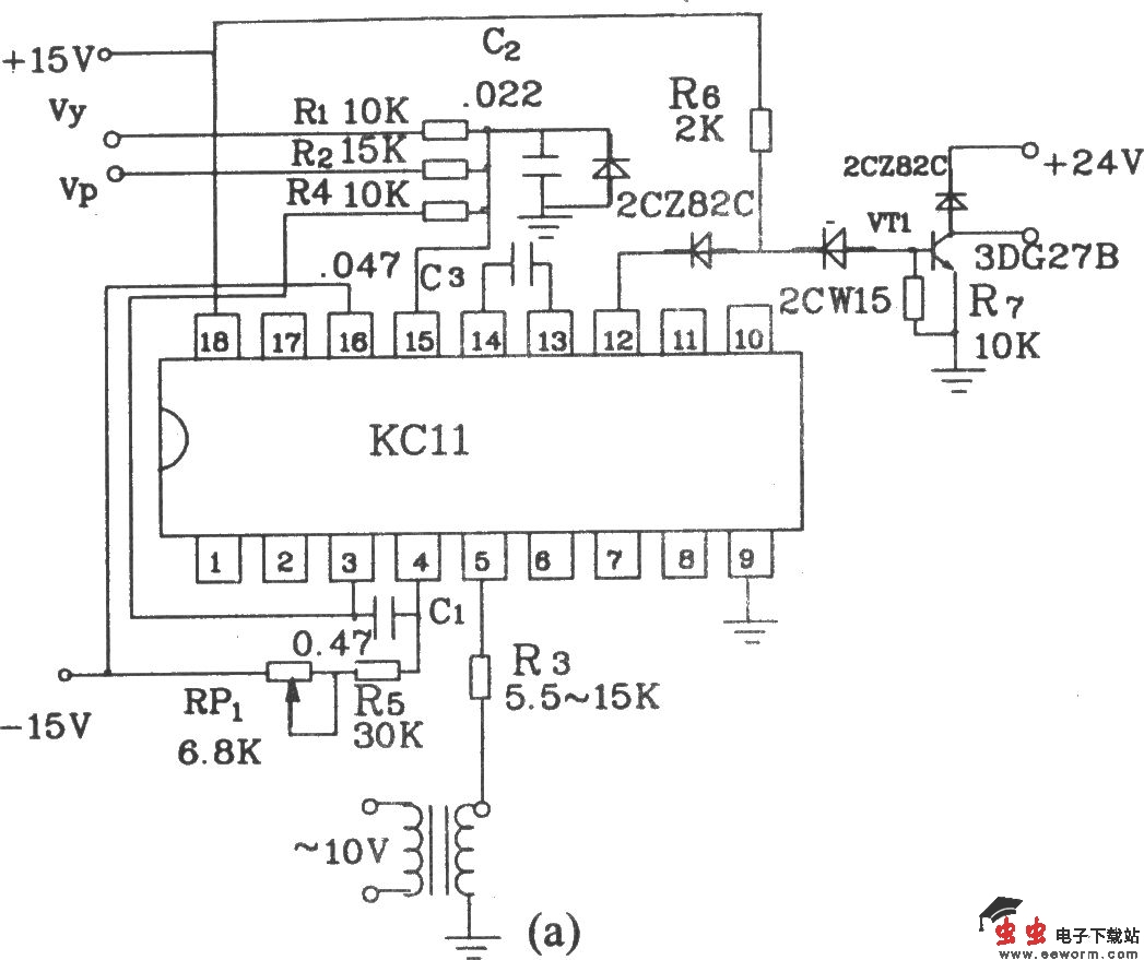可控硅移相触发器KC11应用电路图