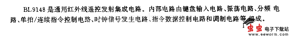BIJ9148(通用)红外线遥控发射电路