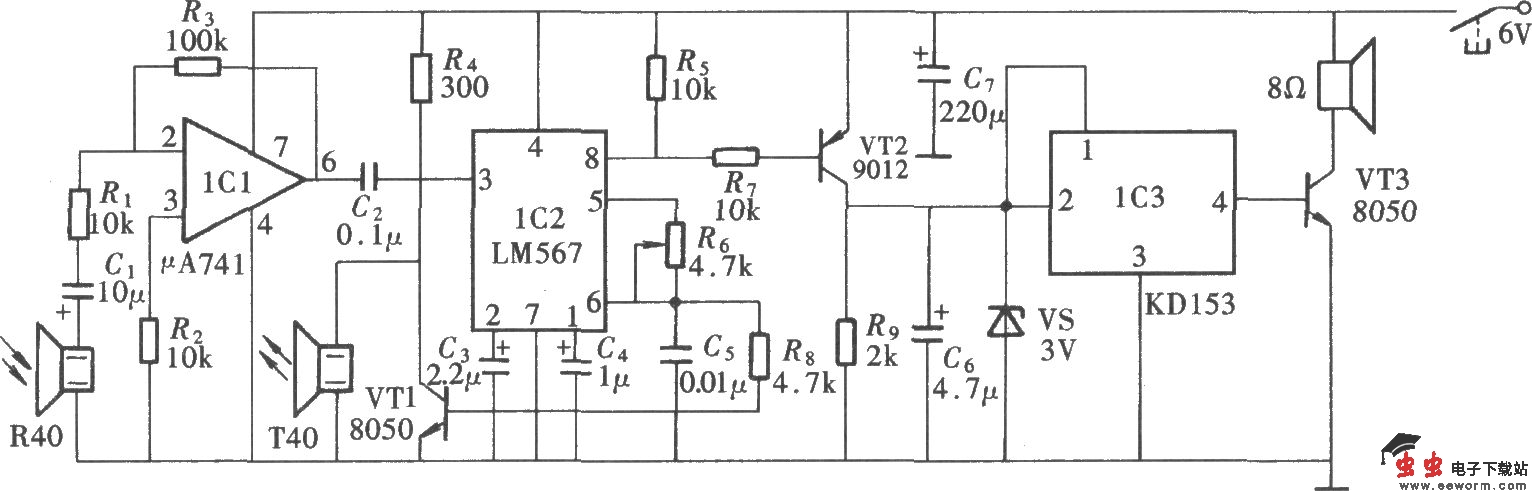 盲人探路器之二(&mu;A741、LM567、KD153)