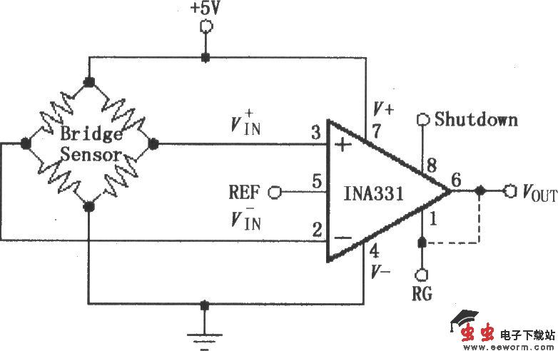 由INA331／332构成的电阻电桥传感放大器