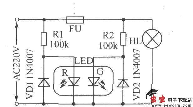 保险丝熔断指示电路