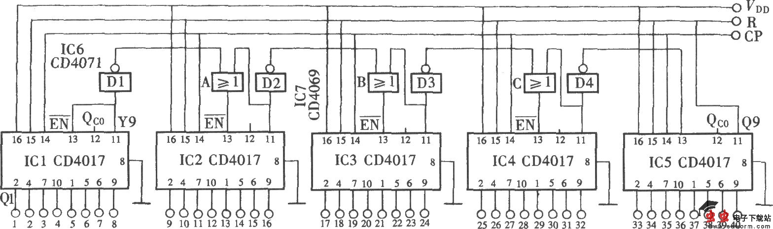 用CD4017组成任意进制输出电路之一