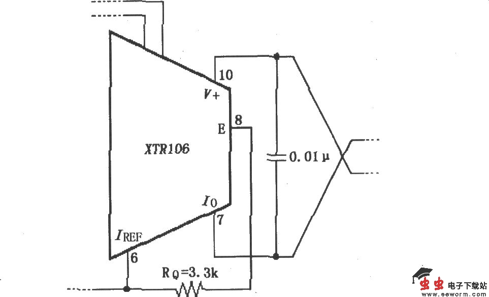 XTR106无外部晶体三极管工作方式的电路