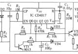 由CD4017构成的延时灯控制器电路图