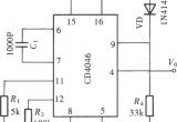 由CD4046组成的温度-频率变换电路电路图