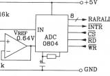 LM35DZ摄氏温度传感器构成温度量A／D转换为并行三态输出标准微机电路图
