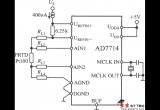 由5通道低功耗可编程传感器信号处理器AD7714与Pt100型铂热电阻电路图