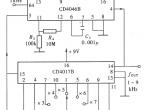 用CD4046组成的频率合成器电路图