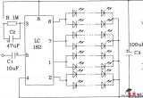 LC181音频调制彩灯控制芯片构成直流彩灯控制电路电路图