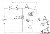 具有稳光功能的晶闸管调光灯电路电路图