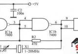 “与非”门TTL晶体振荡器电路电路图