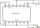 由热电偶冷端温度补偿器AD594/595构成的摄氏温度计电路电路图