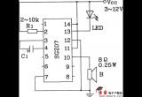 由SGZ07声、光报警集成电路构成单频率声、光信号源电路电路图