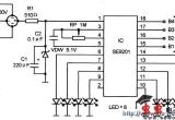 由SE9201构成的直流型发光二极管彩灯控制电路电路图