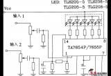 用TA7654P/TA7655P构成5点一条LED显示驱动电路电路图