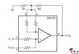 具有增益的精密加法放大电路(INA105)电路图
