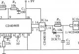 用CD4046组成的频率锁定指示器电路图
