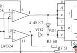 使用电压比较器LM324组成的电平测试电路电路图