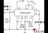 由CD4046B组成的频移键控(FSK)方波发生器电路图