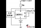 由LM3911单片温度控制集成电路构成的外加基准电源测温电路电路图