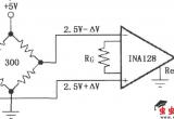 由INAl28构成的电阻电桥放大器电路图
