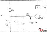单管延时吸合继电器电路电路图