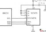 带二线串行接口智能温度传感器TCN75与89C51单片机的接口电路电路图