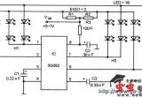 由5G052构成的四路发光二极管群音频控制电路电路图