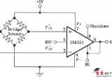由INA331／332构成的电阻电桥传感放大器电路图