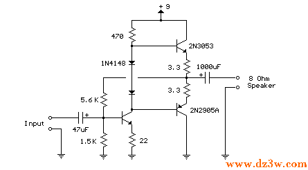 2N3053与2N2905组成的50电路图