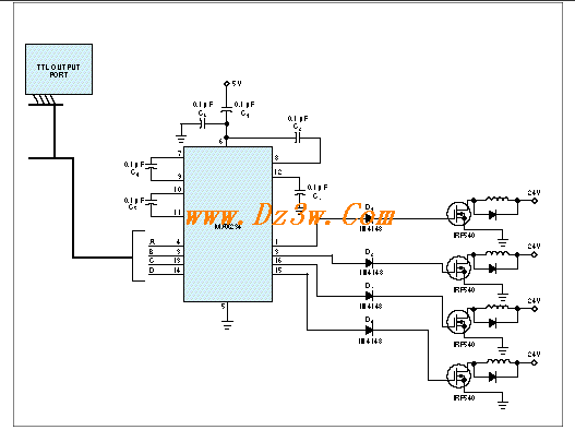 RS232串口驱动器驱动功率电路图