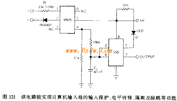 电脑输入端的保护电路电路图