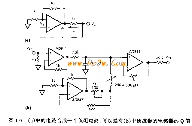 负阻电路及提高电感器Q值电路图