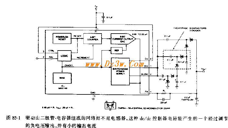 不用电感的负电压生成电电路图