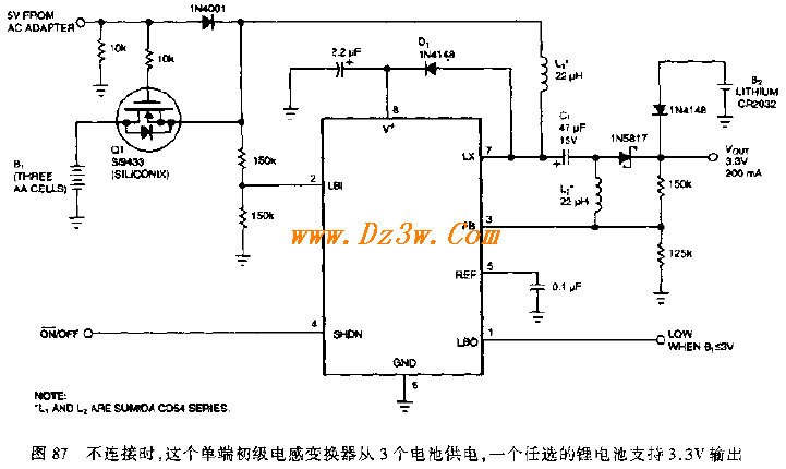 3输入电源为 3 . 3V 便携电路图